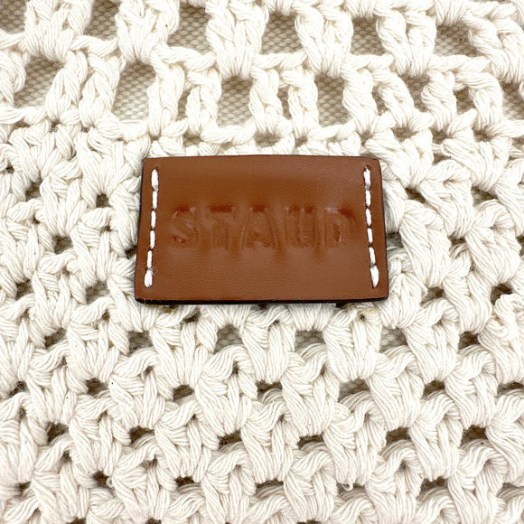 STAUD Crocheted Porte Tote Bag in Cream - Picture 6 of 13